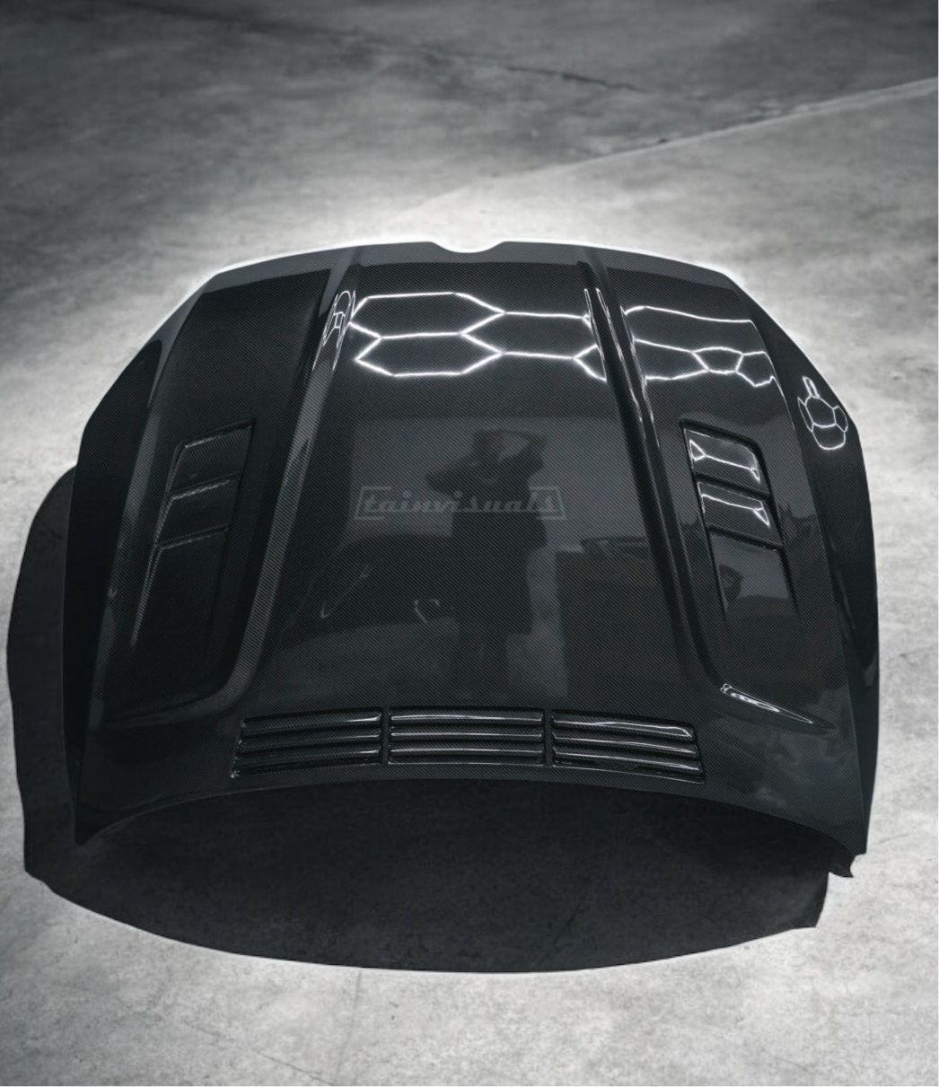 Volkswagen Golf MK7 / MK7.5 Shark Style Carbon Fibre Vented Bonnet (Replacement) 2013 - 2021