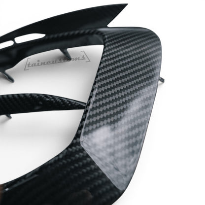 BMW F20 & F21 1 SERIES LCI 2015-2019 CARBON FIBRE FRONT BUMPER VENT REPLACEMENT CANARDS