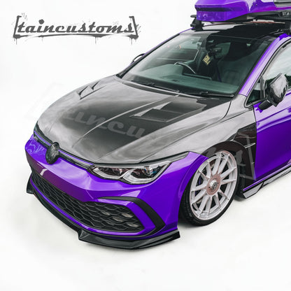 Volkswagen Golf MK8 TR Style Carbon Fibre Vented Bonnet Hood (Replacement) 2021 Onwards