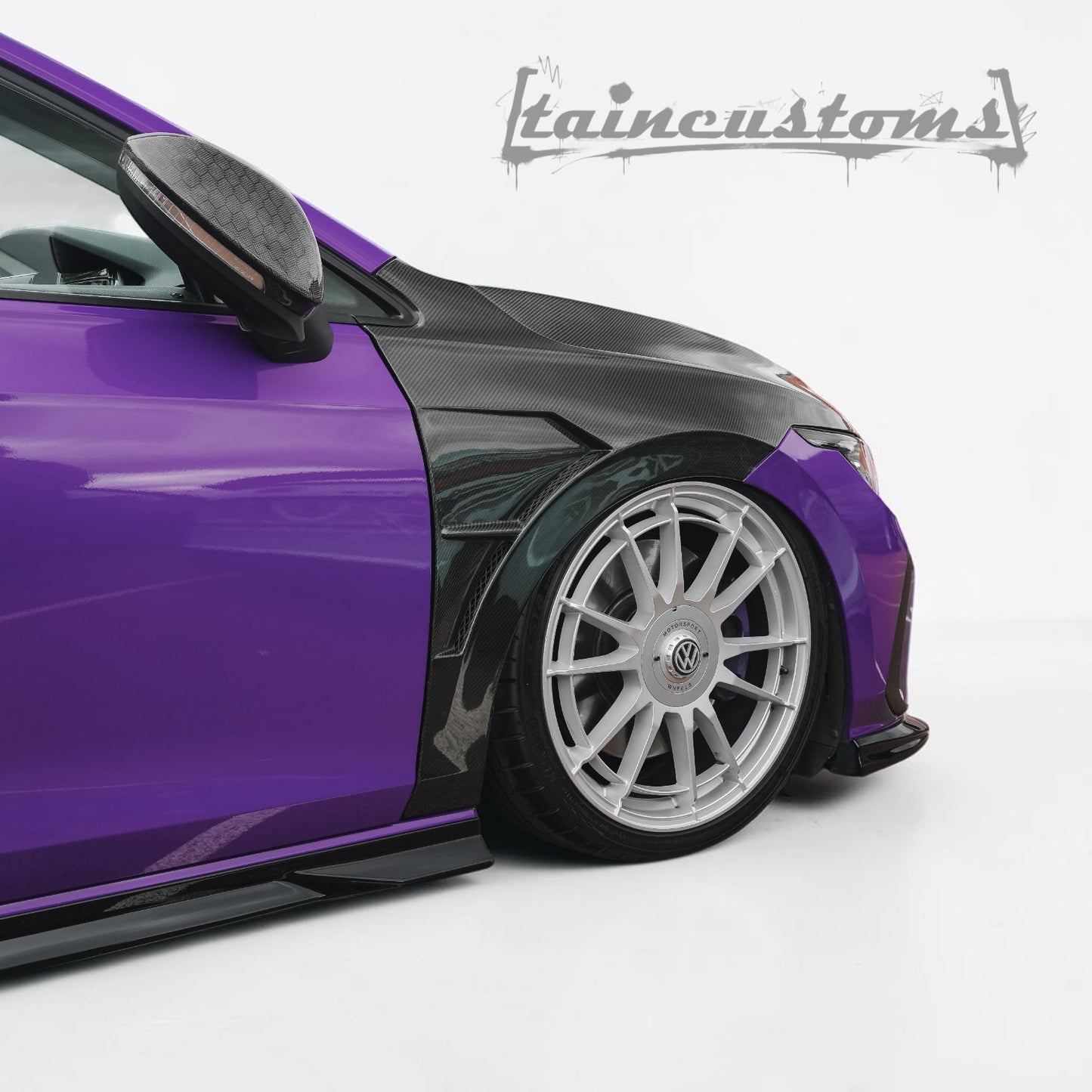 VW GOLF MK8 CARBON FIBRE FRONT FENDERS WINGS (2021-2024)