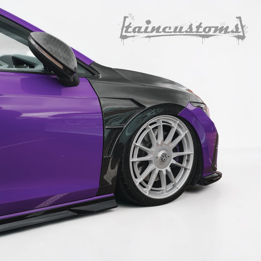 VW GOLF MK8 CARBON FIBRE FRONT FENDERS WINGS (2021-2024)