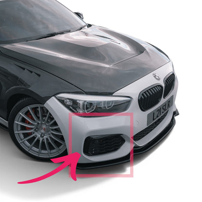 BMW F20 & F21 1 SERIES LCI 2015-2019 CARBON FIBRE FRONT BUMPER VENT REPLACEMENT CANARDS